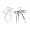 Stylish Ribbon Bowknot Backpack Keyring Fashionable Keychain Fashionable Beaded Charm Pendant Accessory Gift for Women