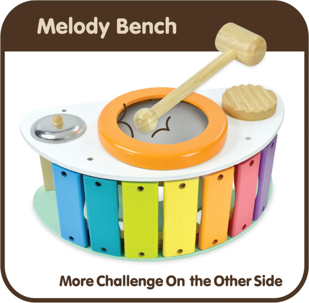 Toy Rocking Activity Educational Wooden Musical Hammer Birthday Gift for Year Olds Edutē I'm Toy, Toy, Instrument, Toy, Shape-Matching Puzzle, 1-2