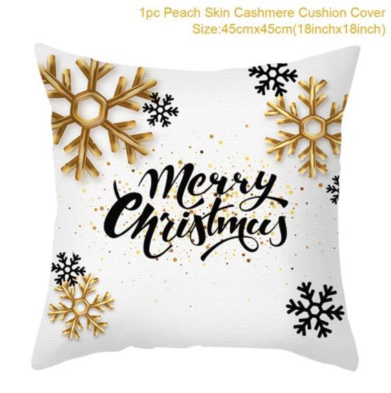 45cm Christmas Cushion Cover Navidad Merry Christmas Decorations For Home Xmas Noel Cristmas Ornaments New Year Gifts