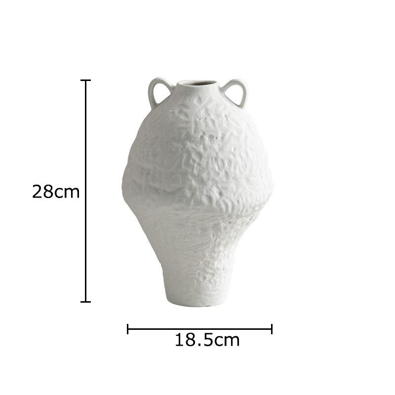 Креативная неровная керамическая ваза Настольное украшение Искусственный цветок Декоративная цветочная композиция Цветочная ваза Эстетичный декор комнаты