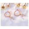 Fashion Personalized Cross Inlaid Zircon Ear Buckle Earrings For Women