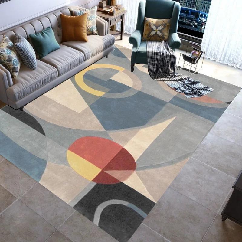 Fashionable Stylish Geometric Lines Washable Modern 3D Printing Carpet Mat Living Room Bedroom Toilets Rugs Area Rug