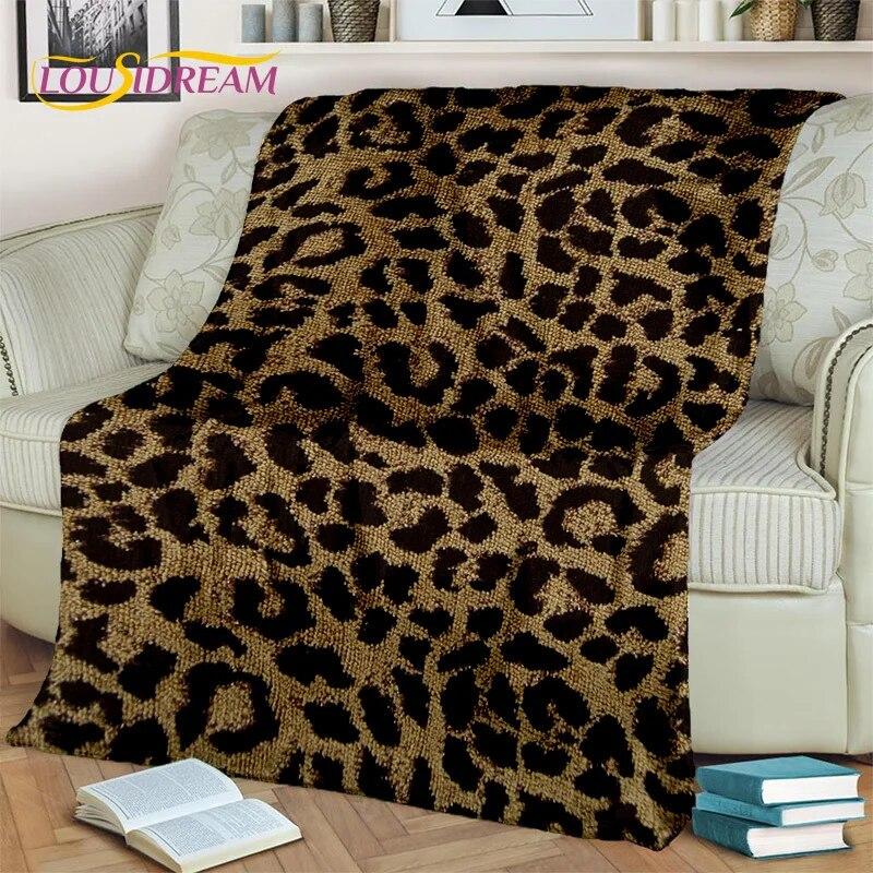 3D Wild Sexy Leopard Stripe Print Blanket,Soft Throw Blanket for Home Bedroom Bed Sofa Picnic Travel Office Cover Blanket Kids