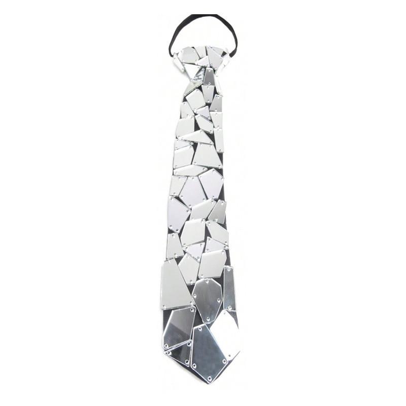 Geometric Crystal Tie With Metal Finish For Adults Casual Fashion Accessory