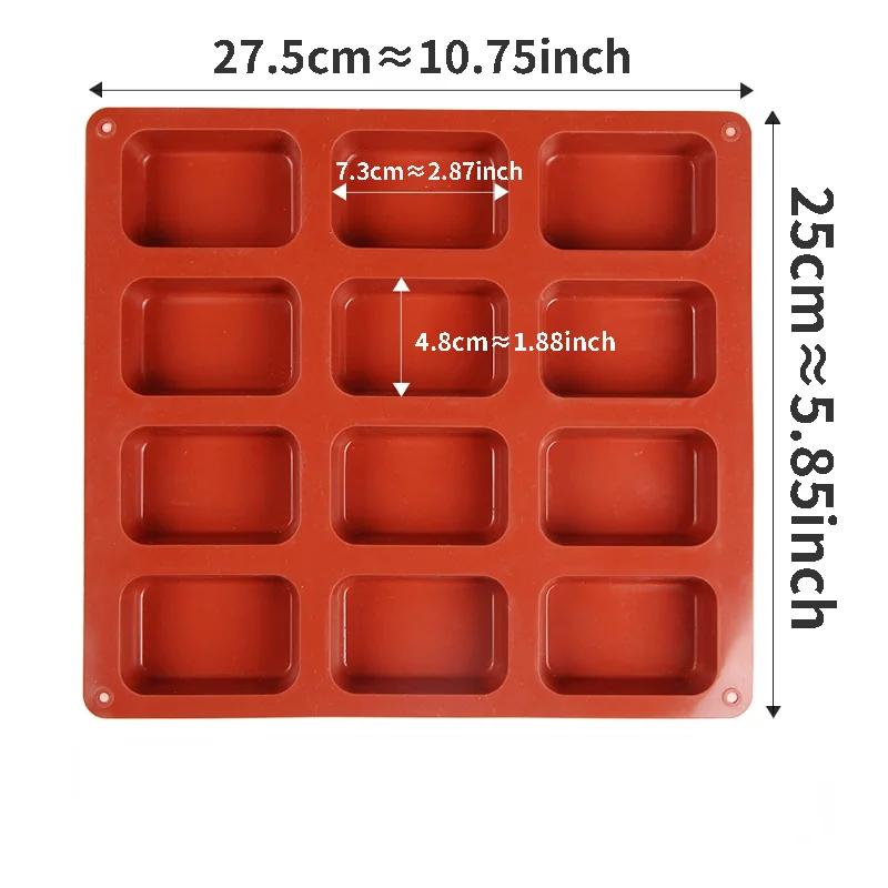 12 Cavity Silicone Protein Bars Mold Rectangle Granola Bar Baking Tool Mould Silicone Mold French Cake Mold Dessert Tool