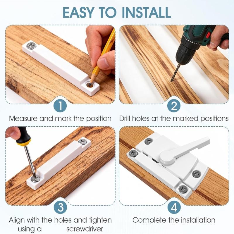 3Pcs Sash Lock Sliding Window Replacement Lock Window Latches Sliding Window Hardware for Additional Home Security