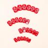24-Piece Square Christmas Pattern Removable Reusable False Nails Set