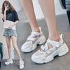 100% Genuine Leather Shoes Thick Sole Summer Women Sandals Casual Woman Height Increasing White Shoes A3507