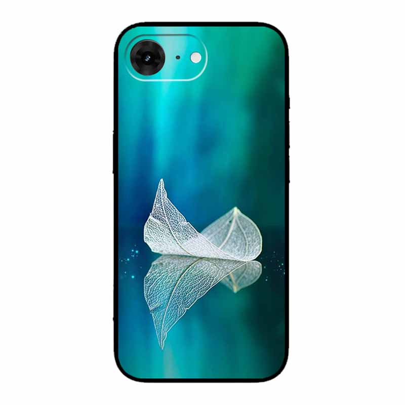 For iPhone 16e 2025 Case 16 E Coque Flowers Black Silicone Soft Back Cover Case For iPhone 16e Phone Cases 6.1" Funda Shockproof