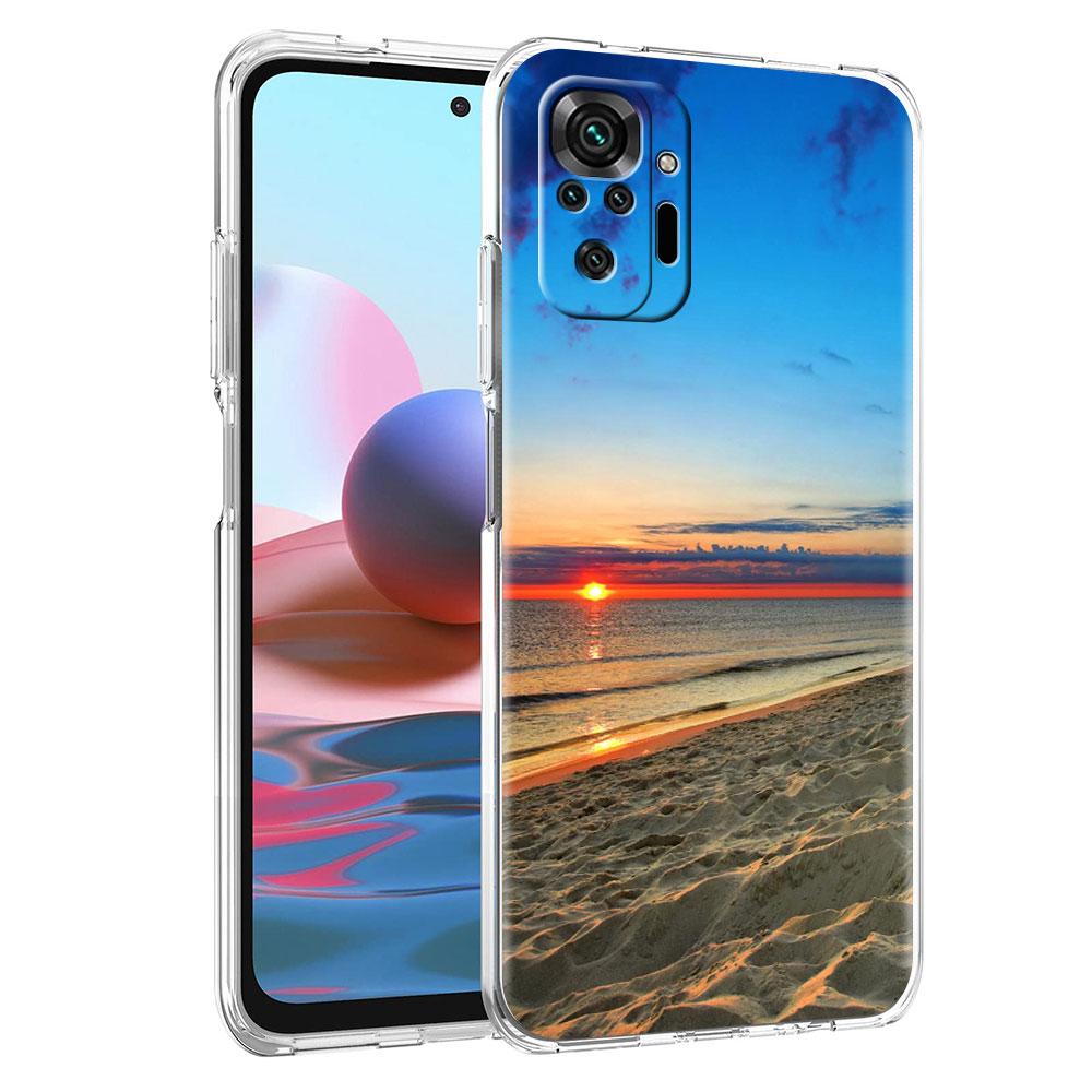 Soft Clear Case For Xiaomi Redmi Note 10 9 8 Pro 9S 10S 8T 9A 9C K40 7 9T 8A Shockproof Phone Cover Summer Vacation Beach Fundas
