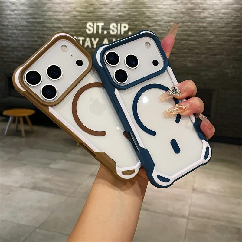 Cute Panda Transparent Phone Case For iPhone 17 11 12 13 14 15 16 Pro Max Air 14 15 Plus 16E For Magsafe Wireless Charger Protector Cover