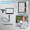 5X Hands Free Magnifying Glass with Light 43 Ultra-Bright LEDs, Large Page Magnifier for Reading, Flexible Gooseneck Magnifier for Neck Wear Repair