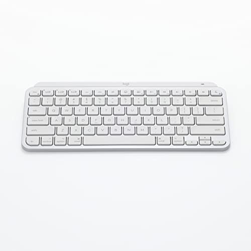 Logitech MX KEYS mini für Mac KX700MPG Minimalistische Kabellose Beleuchtete Tastatur US-Layout Blassgrau Wiederaufladbar Klein Dünn Bluetooth Logi Bolt Unifyi