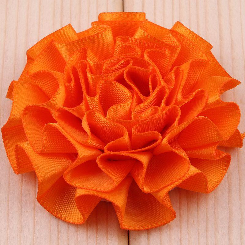 

10 ШТ. 5,5 СМ Атласная Искусственная Кружевная Ткань Свадебное Платье Шифоновые Цветы Одежда Невесты Головной Убор Украшение оранжевый