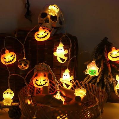 2025 Halloween Lantern String Scene Layout LED Pumpkin Lantern String Outdoor Festival Decoration LED Halloween Lantern String