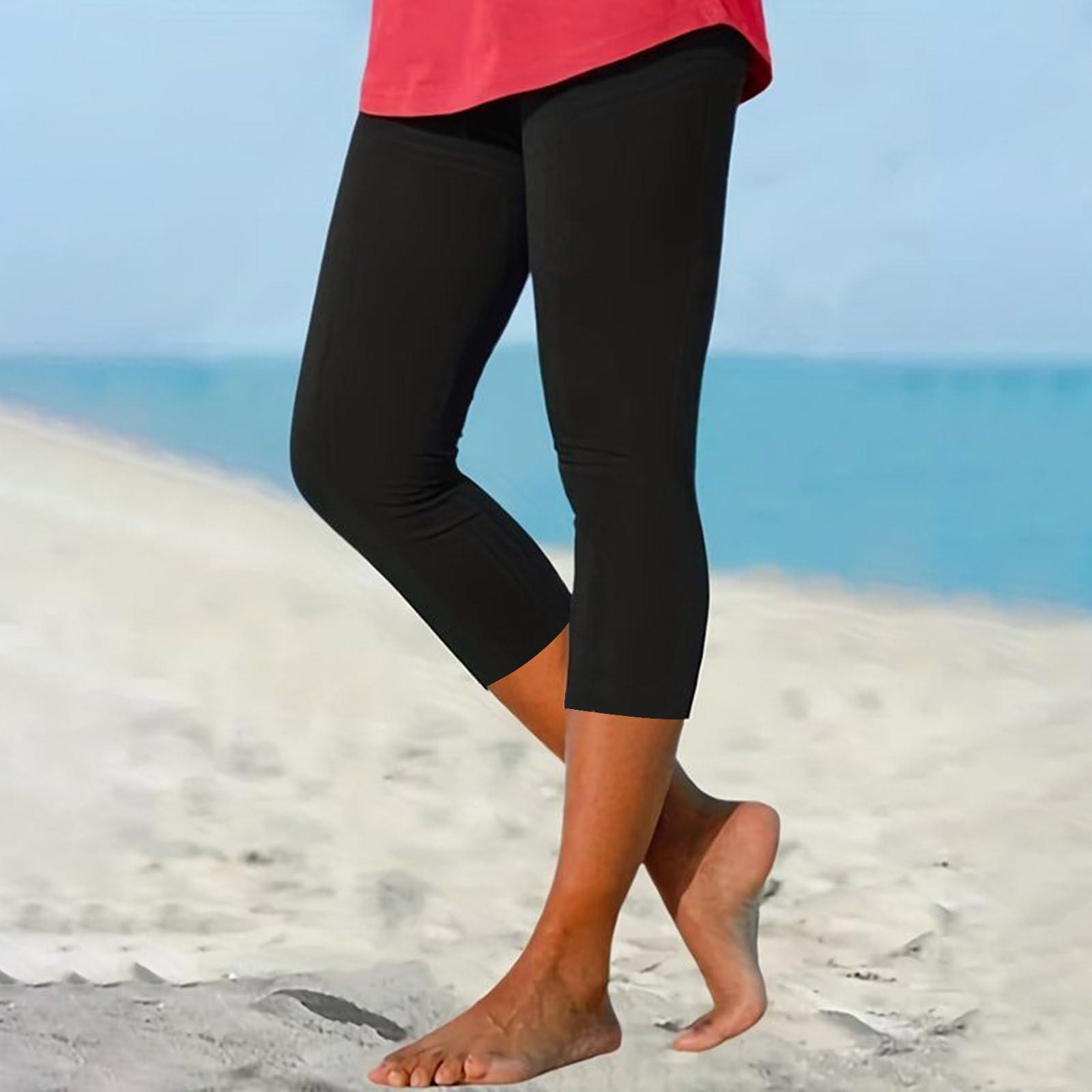 

Женские модные однотонные повседневные обтягивающие брюки для йоги 7/10 L чёрный