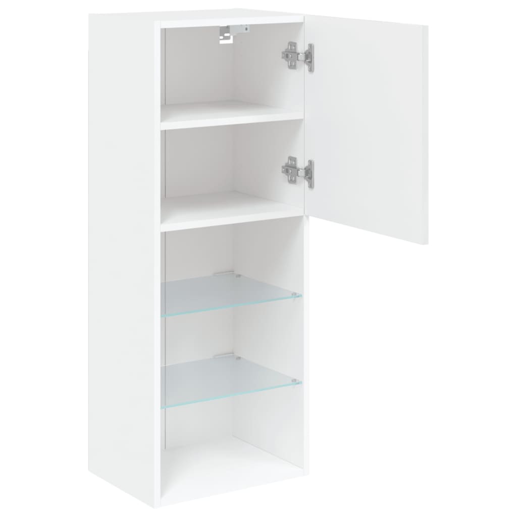 TV Cabinet with LED Lights White 40.5 X 30 X 102 Cm