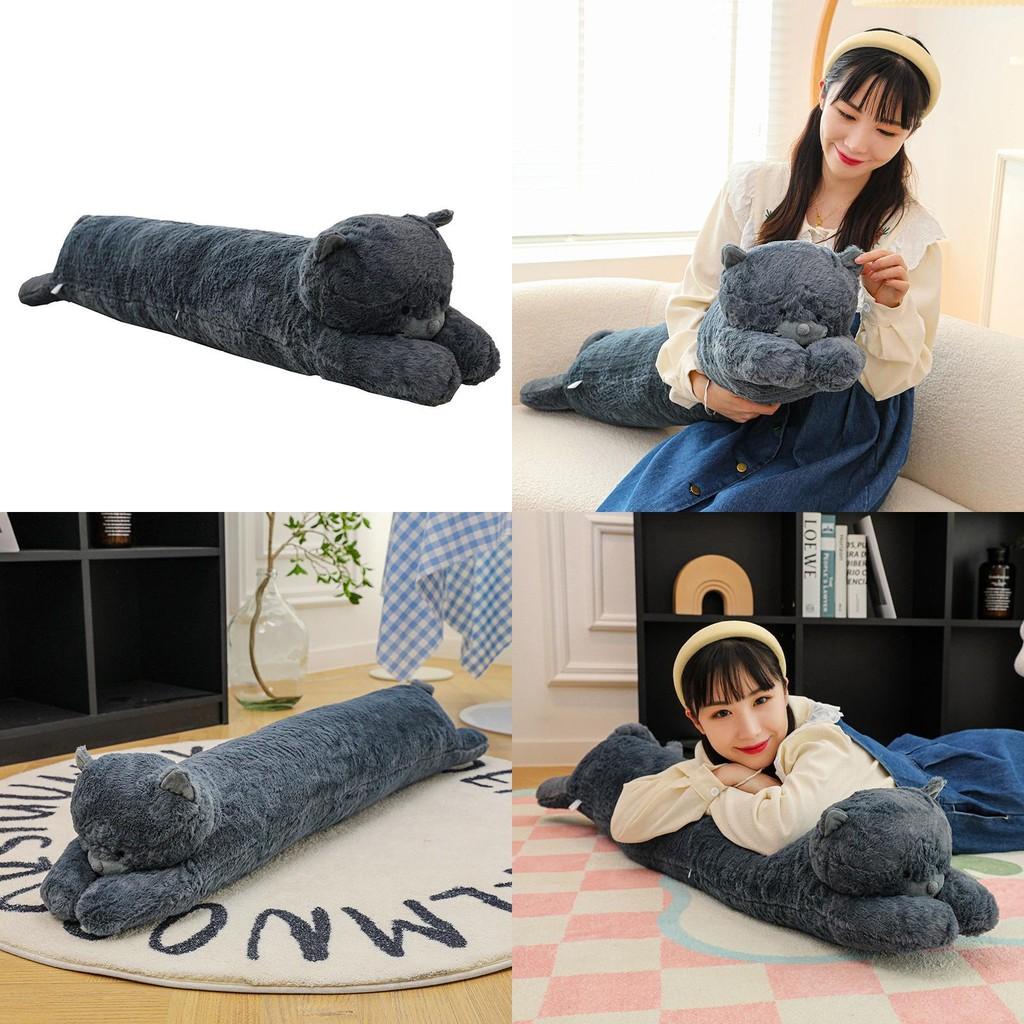 Lazy Blue Cat Long Plush Pillow Stuffed Toy For Kids And Adults Special Characters Included
