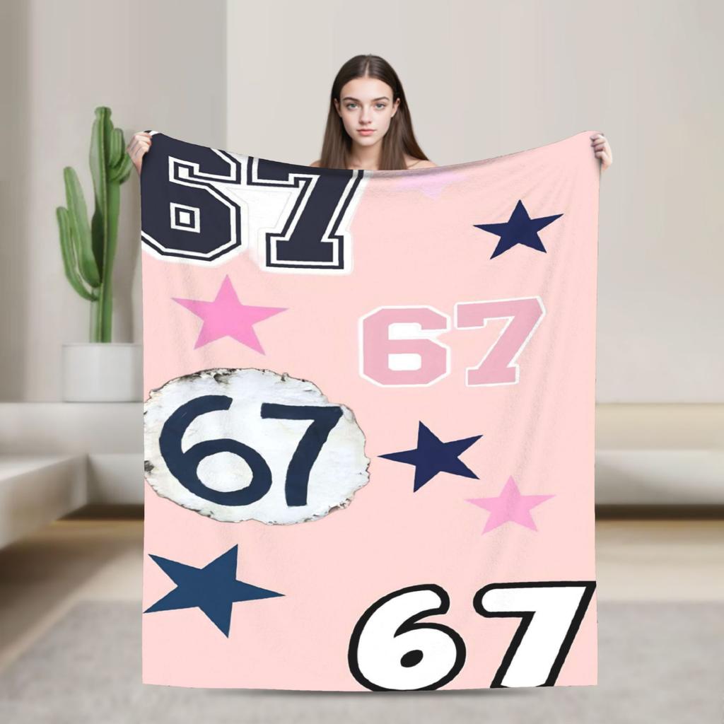 67 Six Seven Meme Super Warm Blankets  Girls Boys Plush Throw Blanket Comfortable Couch Bed Flannel Bedspread Sofa Bed Cover