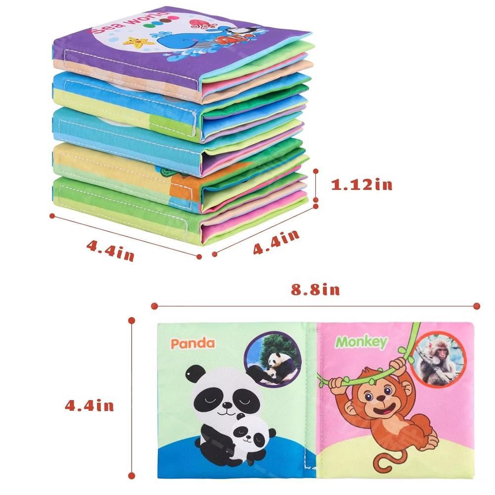 Cloth Books Baby Toys, Colorful Fabric Baby Learning Books Touch And Feel Crinkle Sounds For Holidays