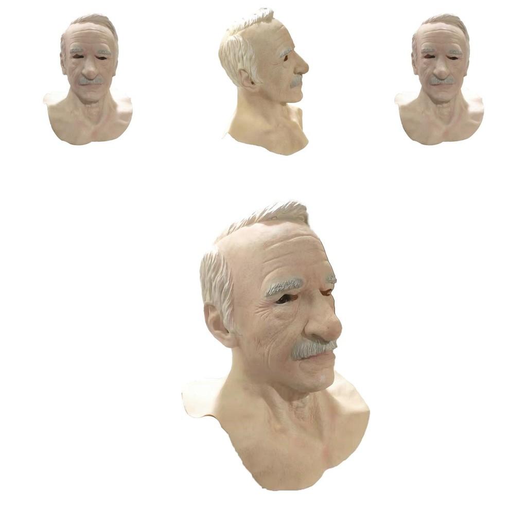 Latex Old Man Mask For Halloween Party And Live Streaming Prop
