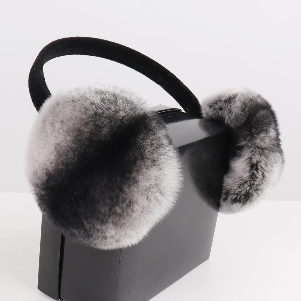 New women Quality Real Fur Ear-cap Winter Warm Natural Rex Rabbit Fur Earmuff Lady Fashion Fluffy Genuine Rex Rabbit Fur Earlap