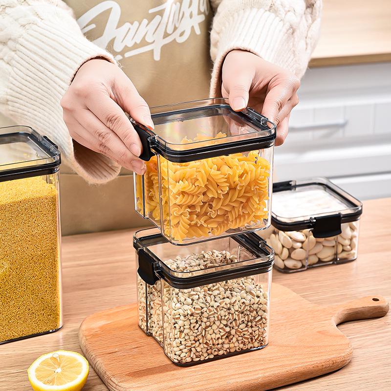 Clear Food-Grade Plastic Storage Jar for Grains, Snacks, and Dried Goods