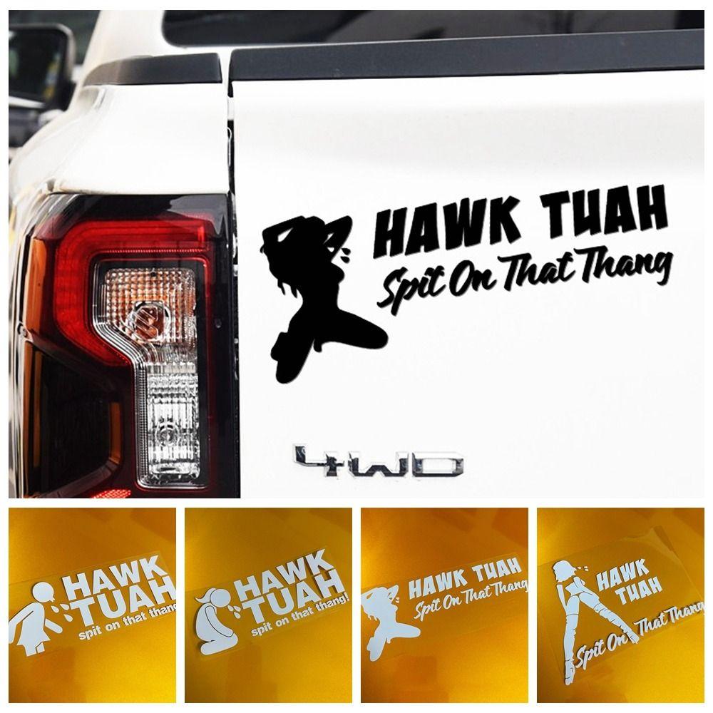 Funny Hawk Tuah Spit On That Thang Stickers Waterproof Car Prank Sticker  Car Accessories