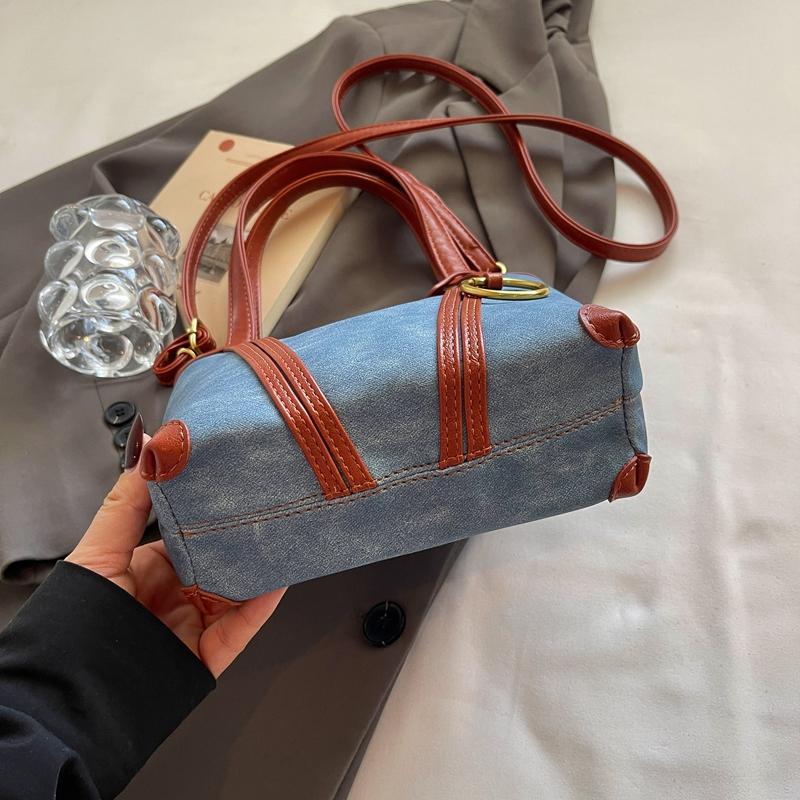 Portable Denim Tote Bag Women's Shoulder Underarm Bucket Bag