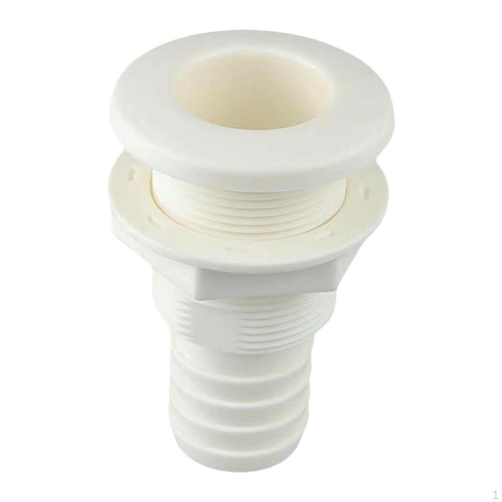 Boats Thru Hull Fitting Deck Drain Outlet Overflow Connector Through for Boat
