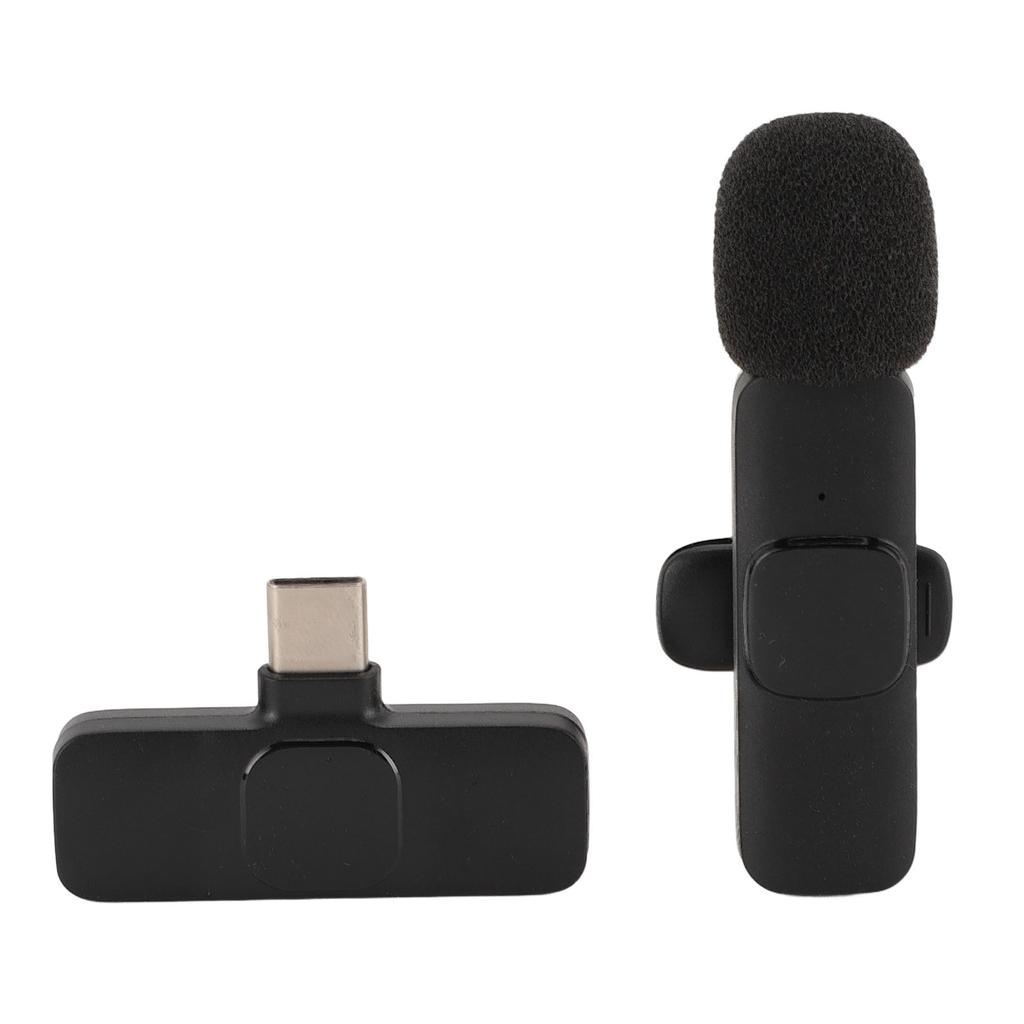 Wireless Lavalier Microphone Type C Miniature Lapel Microphone Clip On Mic for Live Streaming