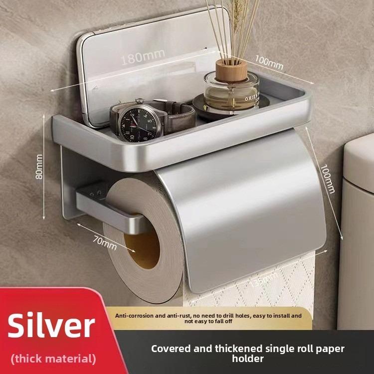Waterproof Tissue Box Aluminum Material Bathroom Decorative Tissue Holder Bathroom Toilet Paper Roll Holder Wall Mounted