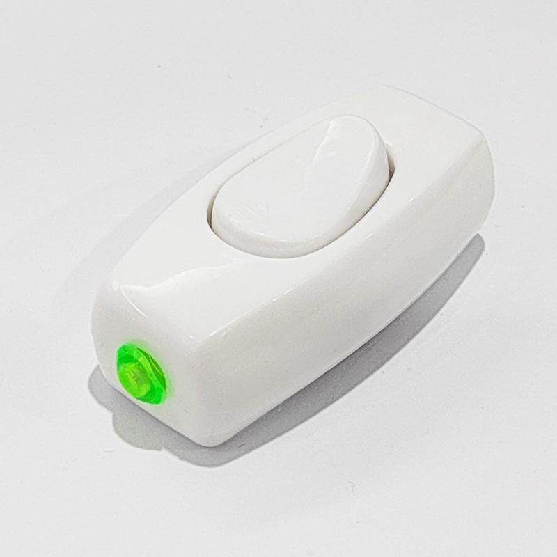 1Pc Light Switch For Home Classic White Inline On/Off Table Bedside Lamp Desk Light Cord Cable Switches Electrical Accessories