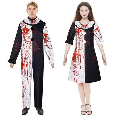 אמנות קולנועית התחפושת קוספליי הליצן Terrifier 2 קוספליי הג'וקר עקובה מדם לגברים נשים מסיבת ליל כל הקדושים סרבל