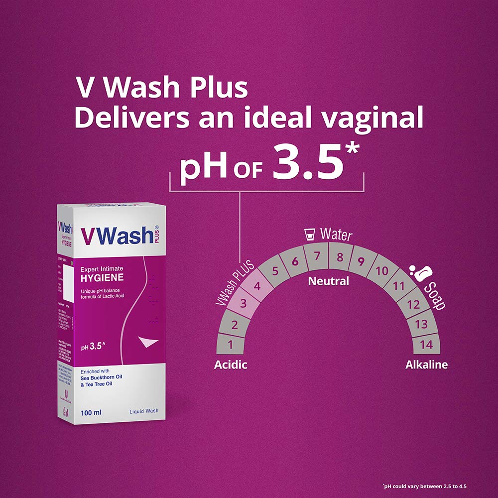 VWash Plus Expert Intimate Hygiene Liquid Wash for Women 100 ml, Gentle Daily Cleanser, PH Balanced, Paraben Free and Safe for Sensitive Skin
