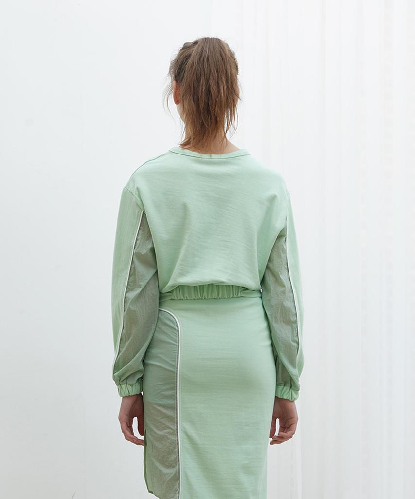 NEAR&DEAR Twist Detail Crop T-Shirt Mint
