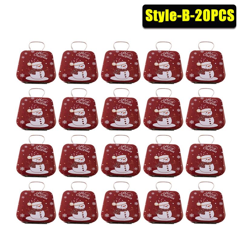 1-20PCS Tinplate Handbag Candy Box Children's Gifts Small Tin Box Mini Handbag Christmas Decoration Supplies Christmas Candy Box