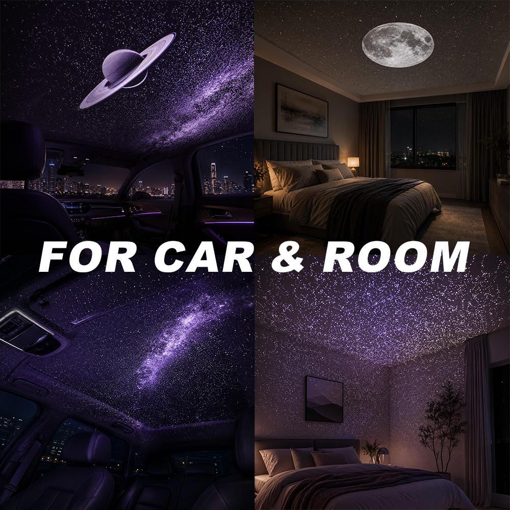 Salange USB Star Projector Night Light for Car Roof and Bedroom Ceiling Moon Saturn Projector Lamp