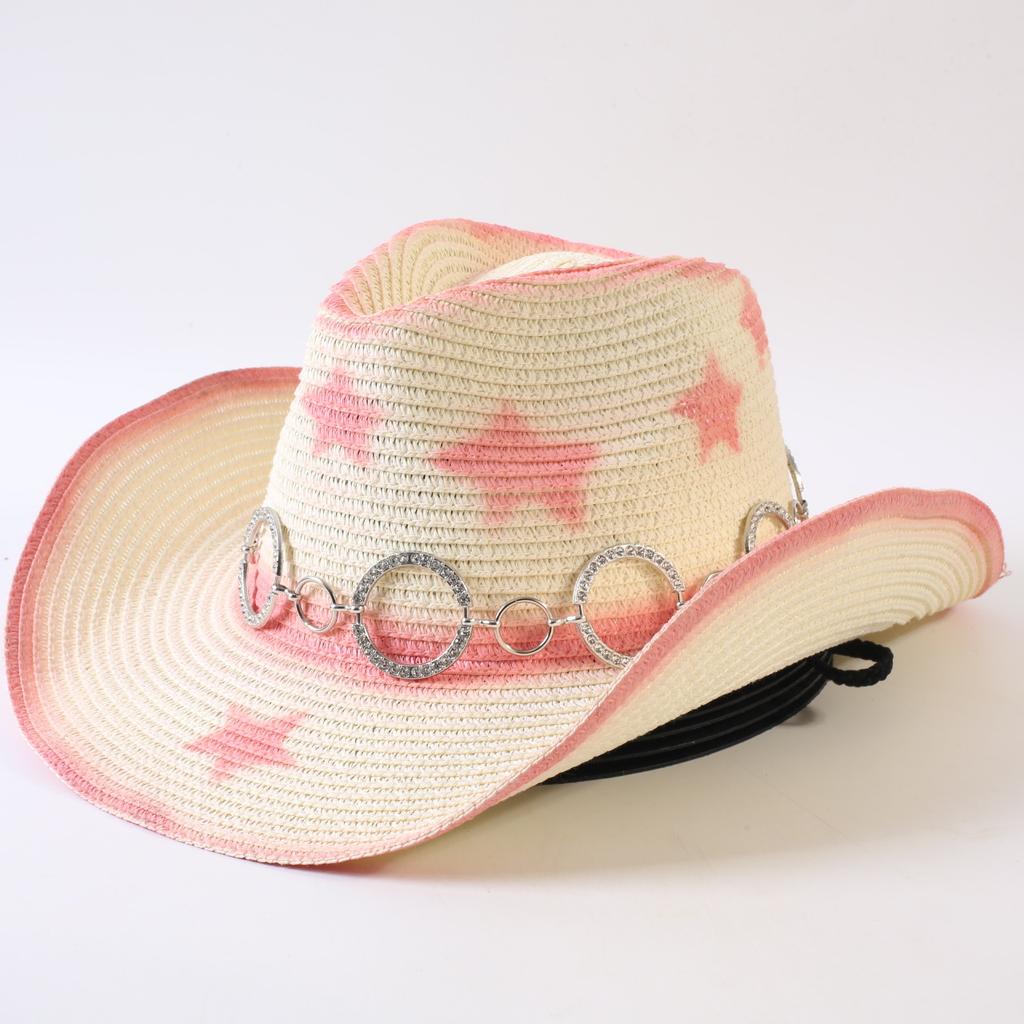 Popular Western Cowboy Straw Hat Men's and Women's Fashion Shade Straw Hat Classic Outdoor Western Cowboy Hat