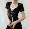 [Keren Cotton Modal] Fake Two-piece Lace Splicing Short-sleeved T-shirt Women's Summer Polka Dot Printed Top Tide