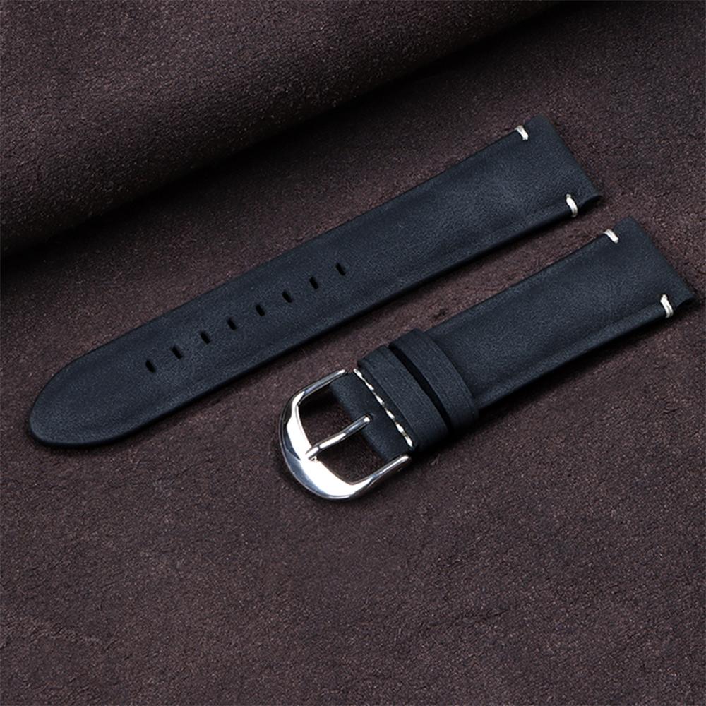 Watch Strap 20mm 22mm Vintage Sude Band Replacement Wristband Handmade Stitching Watchband Polished Clasp for Omega for Seiko