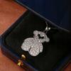 Teddy Bear Necklace Pendant S925 Zircons
