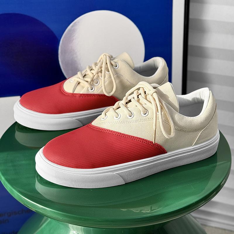 

2025 spring new men s shoes student casual shoes men s board shoes single shoes men s large size 45 men s shoes small crooked shoes 45 червоний