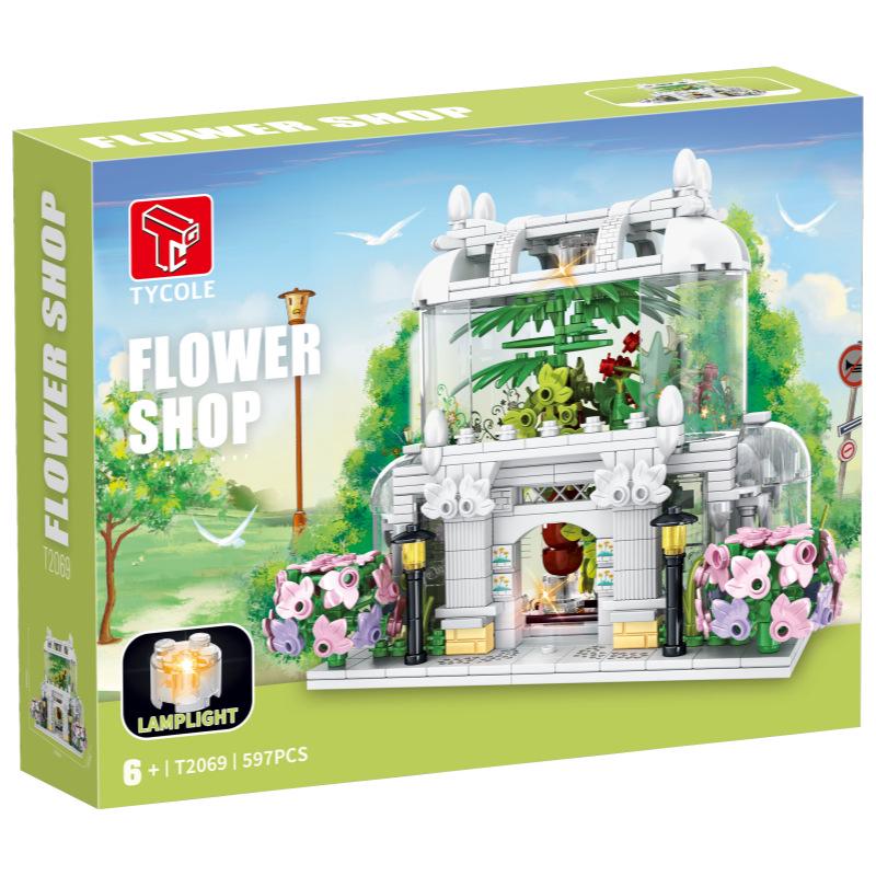 Taigaole Street View Series: Coffee Shop & Flower Shop Pirate Ship Building Blocks Toy