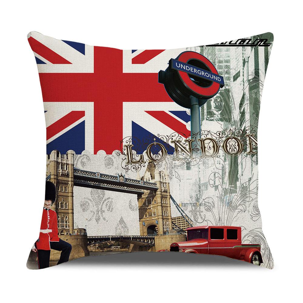Pillow Nordic British Style Ins Linen Pillow Case Sofa Cushion Square Cushion Iron Tower