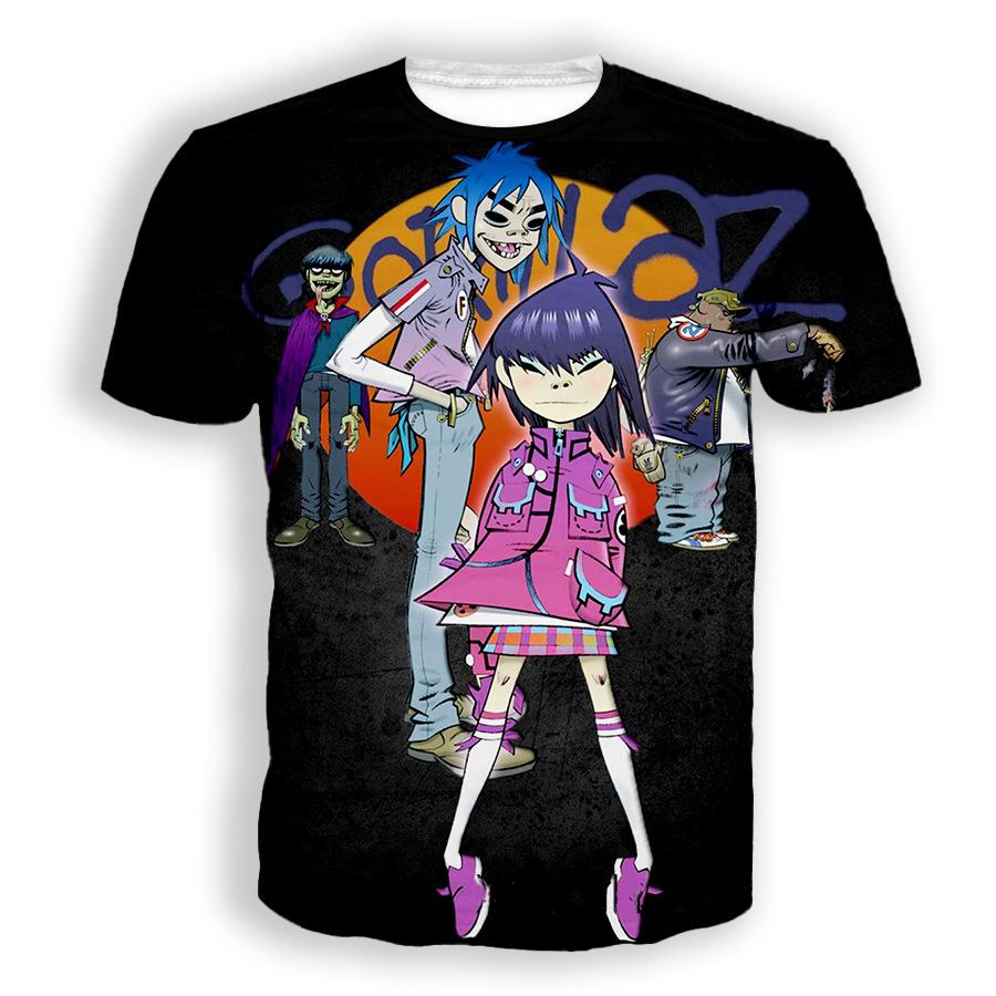

Рок-группа Gorillaz футболка с 3D принтом для мужчин и женщин, винтажные футболки с короткими рукавами, уличная одежда в стиле хип-хоп, футболки в стиле Харадзюку, мужские топы, одежда S