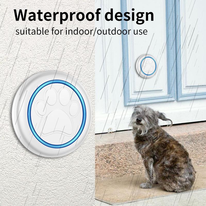 Smart Wireless Pet Training Doorbell, Waterproof LED Flashing Dog Bell, Touch-Activated Pet Doorbell, Ideal for Potty Training and Home Use