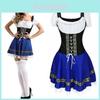 Women Oktoberfest Maid Dress With Front Lace Decoration And Gilded Ribbon