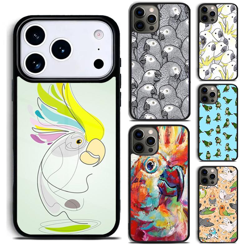 Parrot Bird Phone Case for iPhone 17 16 15 Pro Max Air 14 13 12 11 Plus Shockproof Capa Cover