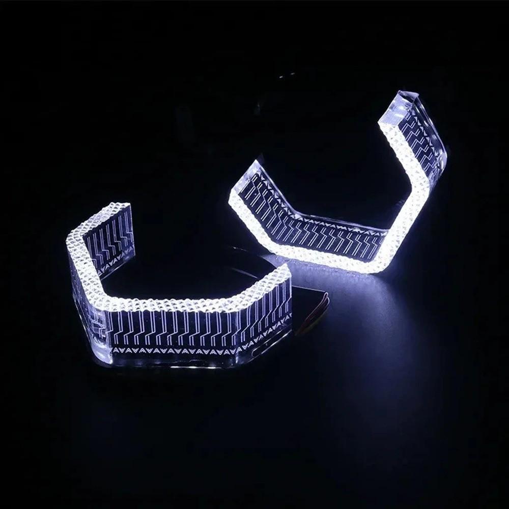2,5-дюймовые 5D Кристальные WRGB LED Ангельские Глаза Гало-Кольца Прямоугольные Накладки Дневных Ходовых Огней С Поворотником Управление Через Приложение Для Автомобильной Фары